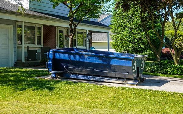 residential dumpsters can be placed on a driveway or yard, but safety measures should be taken to avoid damage to the property